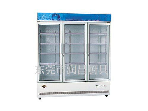 帶燈箱三門立式展示柜